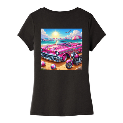 Women's "Beach Day" V-Neck Graphic Tee